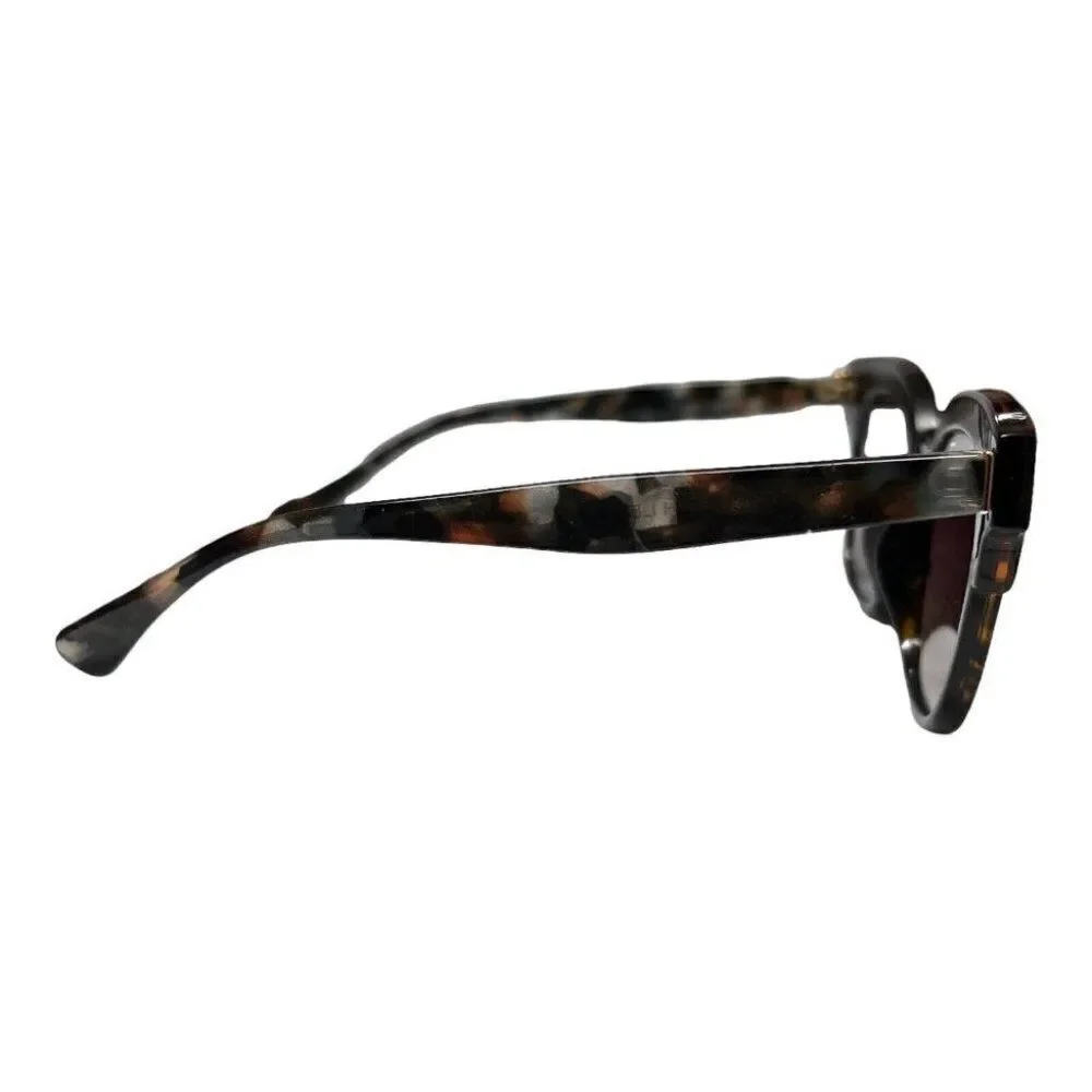 Judith Leiber Uva Sunglasses‎ Brown Tortoise Square Classic Cat Eye Textured